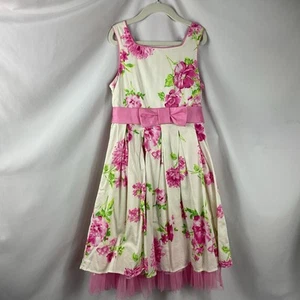 Jenny & Me A-Line Summer Dress Girls 10 Multicolor Floral Sleeveless Lined - Picture 1 of 2
