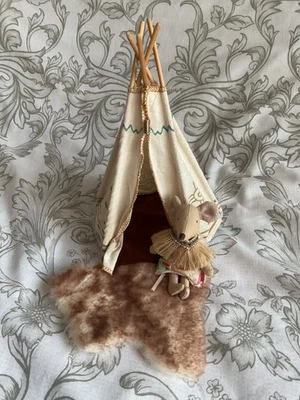 Maileg kleine Schwester Feder Maus & Tipi Tipi - super selten nicht mehr produziert - sehr guter Zustand  - Bild 1 von 4