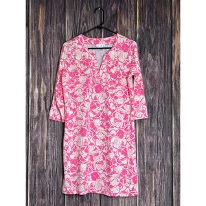 Vestido Stella Parker Collection Mujer Mediano Rosa Blanco Floral Manga 3/4 - Imagen 1 de 15