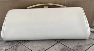 Vintage MCM Purse Clutch Hidden Chain Handle Evening Handbag Off White - Picture 1 of 14