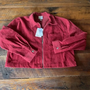 Women's Industry Rebublic 100% cotton Red Corduroy jacket XL fall jacket preppy - Picture 1 of 11