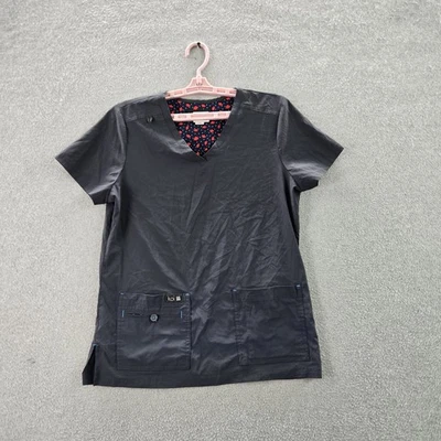 Blusa Médica Koi BASICS M Gris Ropa Activa Botón Manga Corta para Mujer Foto 1 de 4