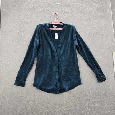 Blusa de mujer Maurices M verde azulado con cordones cuello en V abierta nueva con etiquetas Foto 1 de 4