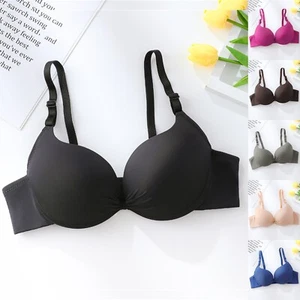 Women's Full Coverage Push Up Bras Seamless Wire Free Breathabale Thin Cup Bras - Picture 1 of 41