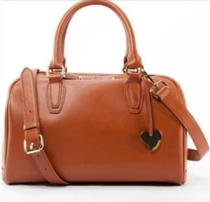 Cuore & Pelle Celeste Satchel Purse Handbag Cognac Brown Leather - Picture 1 of 3