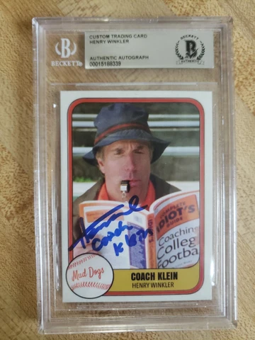Henry Winkler Custom Signed Card - Waterboy - Beckett Encapsulated Cover