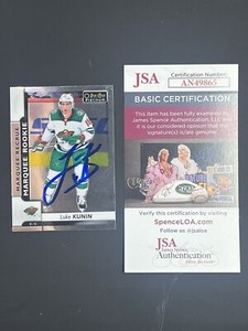 Luke Kunin Signed 2017-18 O-Pee-Chee Platinum RC IP Auto JSA San Jose Sharks