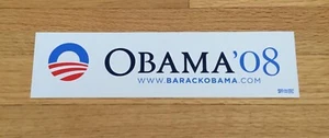 Pegatina de parachoques blanca oficial de la campaña presidencial de Barack Obama 2008 - Imagen 1 de 1