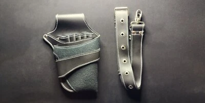 NUEVO TIJERA Y CIZALLA Fundas Tijeras Barbero Estilista Gamuza Verde con Cinturón Foto 1 de 2