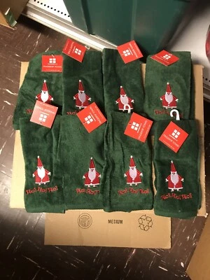 Lot Of 8 NOS Santa Green FingerTip Towels Essential Home 11x17 Christmas - Image 1 of 4