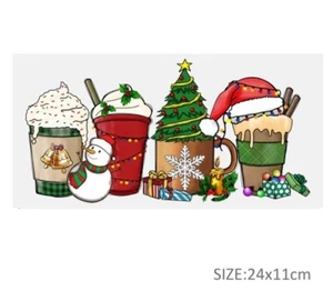1 Piece Cup Wrap, Transfer Stickers for Glass Uv DTF Christmas Snowman Santa - Picture 1 of 2