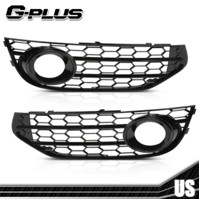 Fit For Audi A4 B8 Allroad 2010-2015 Black Front Bumper Fog Light Grille Foto 1 de 4