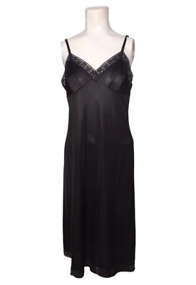 Vanity Fair Vintage Lace Slip Dress Size S-34 Black Fairy Core Goth Punk Nylon - Image 1 of 4