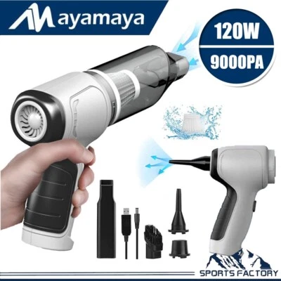 9000Pa Electric Cordless Car Vacuum Cleaner Handheld Air Blower Duster Dry Wet - Image 1 of 4