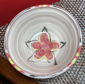 Decorative Studio Pottery Bowl stamped SPC Hand-Painted Floral Design Inside - Picture 1 of 5