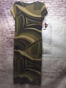 Maxi abito manica corta verde vergine metallizzato nuovo con etichetta taglia 10 - Foto 1 di 5