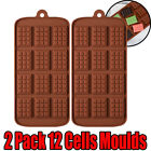 2 PACK Silicone Chocolate Bar Mould Cake Candy Sugarcraft Bake Mold Square