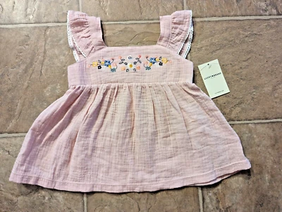 Новый Lucky Brand Baby девочек sz 24 м прозрачный Майка розовый вышитый 2543 - Изображение 1 из 3