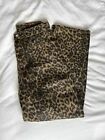 Women’s Cheetah Leopard Print Wide Leg High Waisted Jeans Trousers