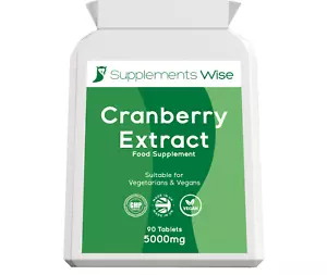 Cranberry Tablets 90 x 5000mg HIGH STRENGTH Extract UTI Bladder Supplement - Picture 1 of 9