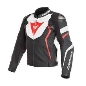 Giacca moto pelle Dainese Avro 4 nero bianco rosso 48 white red leather jacket - Foto 1 di 1