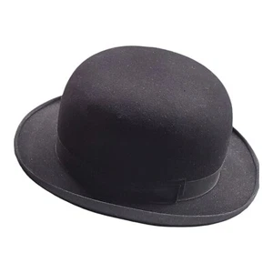 De Colección The Stetson Especial Piel Lana Fieltro Negro Derby Bowler Hecho en Madera de Arce NJ - Imagen 1 de 7