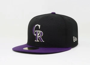 New Era 59Fifty Men Women Cap Colorado Rockies Alternate Black Fitted Big Hat - Picture 1 of 5