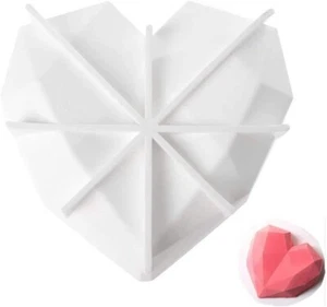 Sofá de postre de pastel de silicona 3D molde diamante amor corazón mousse molde para hornear - Imagen 1 de 4