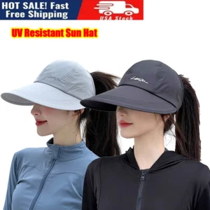 Summer Sun-Hat Ponytail,Outdoor UV-Protection Mesh Wide Brim with Ponytail Hole - Picture 1 of 14
