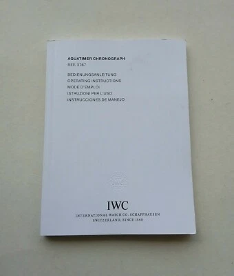 IWC Aquatimer Chronograph Booklet Instruction Manual - Immagine 1 di 3