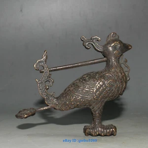 Collect Old Type Chinese Bronze Hand Carved Phoenix Lock And Key 20102 - Picture 1 of 9
