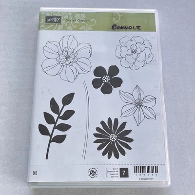 Stampin’ Up! Juego de 7 estampillas adhesivas de goma sin montar SECRET GARDEN Foto 1 de 3