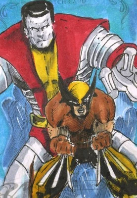 2018 UD Marvel Masterpieces Sketch Card - Cesar Flores Wolverine 1/1 MV1 - Image 1 of 4