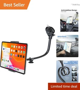 Flexibly Adjustable Tablet Holder for Car - Universal 7.9-11 Inch Compatibility - Picture 1 of 11