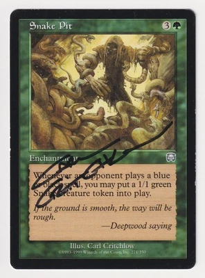 Signed Snake Pit Proof MP Mercadian Masques Artist Carl Critchlow MTG Magic AP! - Image 1 of 2