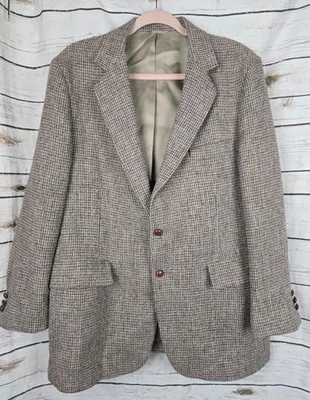 Harris Tweed Mens Blazer 42R Brown Gray Pure Scottish Wool Sport Coat - Image 1 of 4