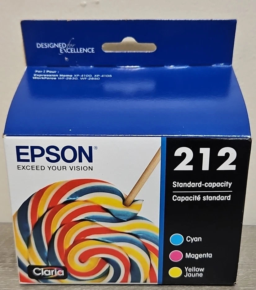 Epson 212 Ink Cartridge Cyan/Magenta/Yellow Exp 05/2027 - Open Box