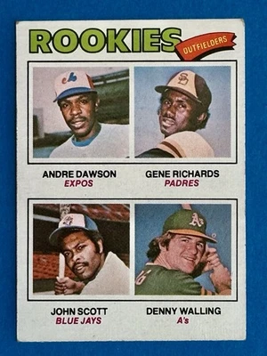 1977 Topps #473 Rookie Outfielders Andre Dawson en muy buen estado pliegue Foto 1 de 3