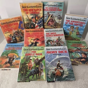 Lot of 10 Great Illustrated Classics Hardcover Books Baronet Kids Classics - Picture 1 of 14