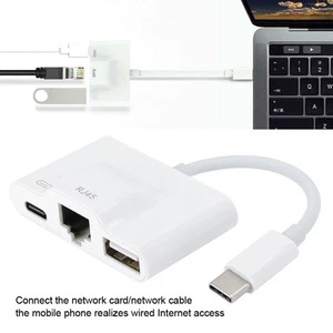 Ethernet Adapters USB Rechargeable TypeC External Wired Networking Card For C FY - Afbeelding 1 van 16