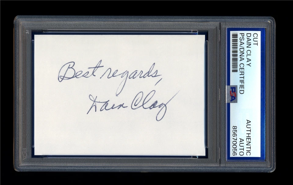 DAIN CLAY SIGNED MINT CUT PSA/DNA AUTOGRAPHED 1943-1946 CINCINNATI REDS - Image 1 of 1