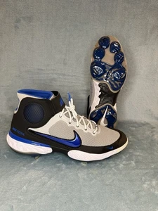 Nike M 15 Alpha Huarache Elite 3 Mid Baseball Spikes Grey Game Royal CK0745-004 - Picture 1 of 14