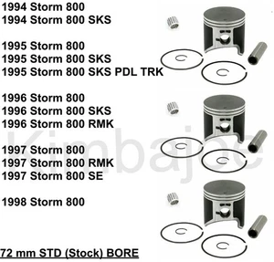 1994 1995 1996 1997 1998 Polaris 800 Storm 72 mm Pistons Wrist Pin Bearings - Picture 1 of 1