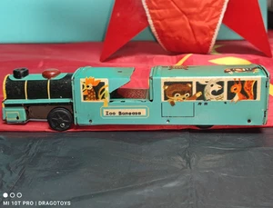 TRENO GIOCATTOLO VINTAGE ZOO BANEASA PORTA ANIMALI ATTRITO ANNI 60 AGATEX ROMANIA - Foto 1 di 24