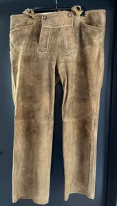Herren Trachten Hose/Lederhose mit Träger braun ca. Gr. 56 v. Distler - Picture 1 of 4