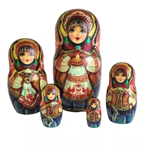 POUPÉES RUSSES PEINTE A LA MAIN PAR SMIRNOVA SAINT PETERSBOURG - "BIENVENUE" - Imagen 1 de 3