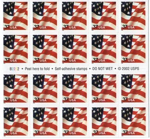Scott #3635a Waving Flag Booklet of 20 Stamps - MNH - Picture 1 of 2