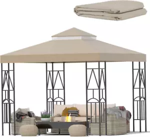 10X10 Canopy Replacement Top Double Tiered Gazebo Cover for Yard, Patio & Garden - Picture 1 of 6