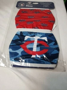 Official MLB Minnesota Twins Washable Reusable Adjustable 2 Pack Mask - Picture 1 of 4
