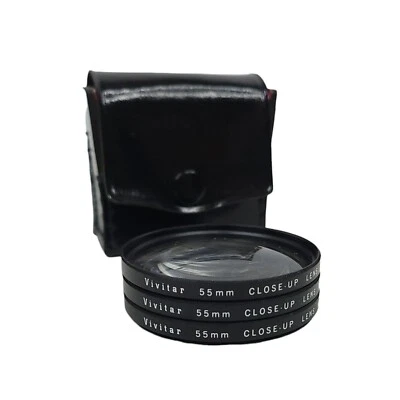 Vivitar 55mm Close Up Lens Set 1 2 4 Storage Case Japan - Image 1 of 4